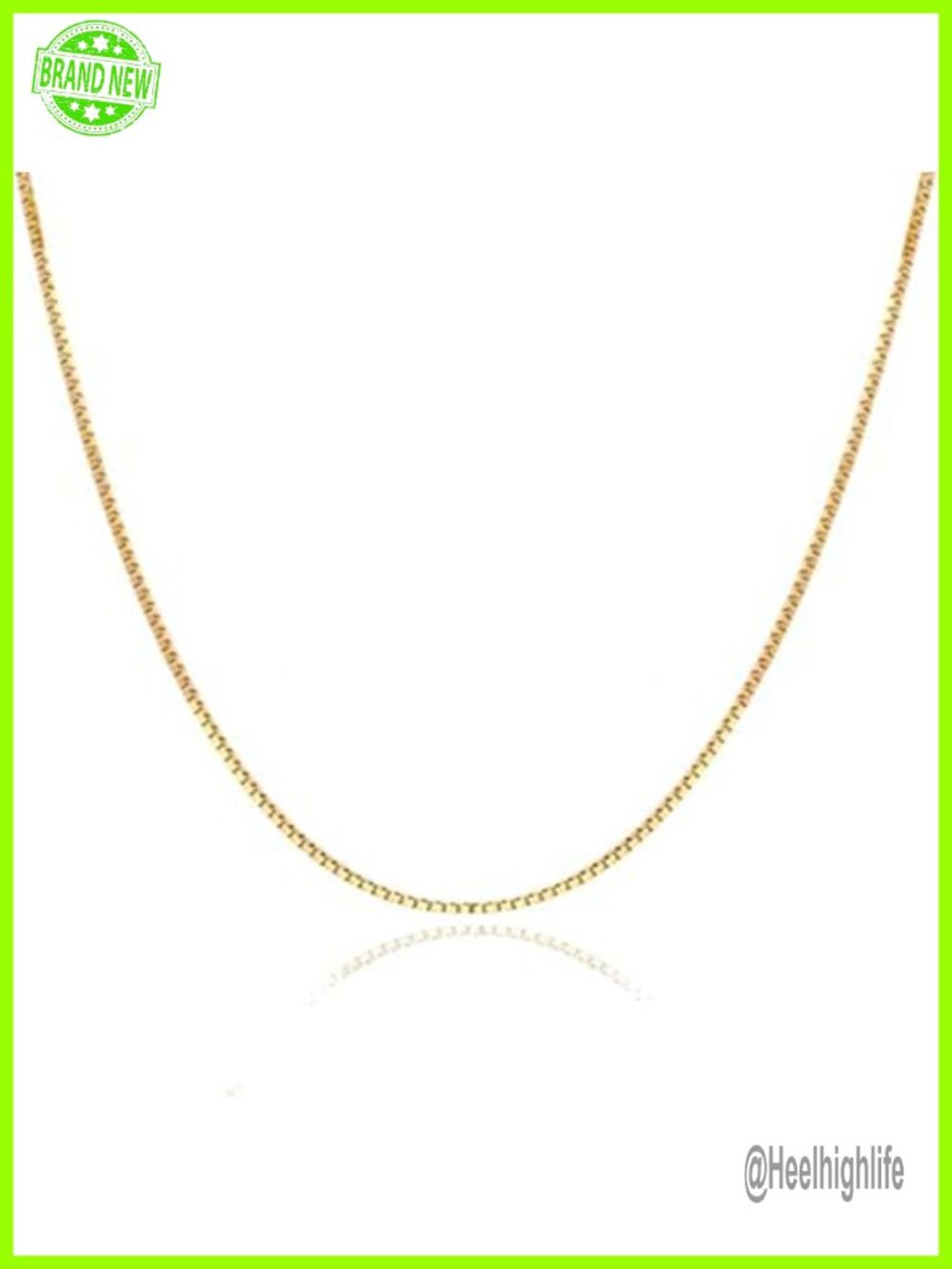 14k Solid Gold Box Chain Necklace for Women Dainty Layering with Lobster Clasp